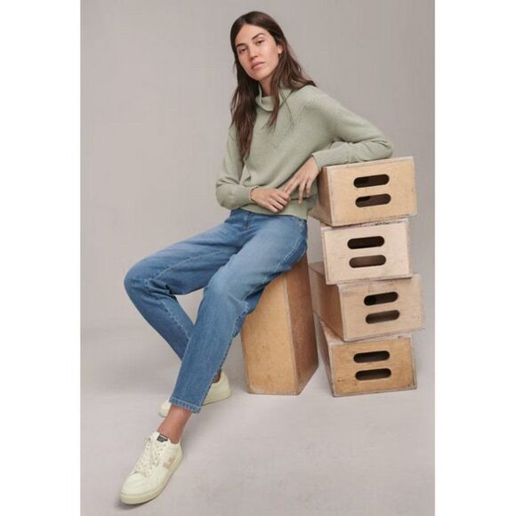 Wrap London Relaxed High Waisted Relaxed Stretch Tapered Jeans - Picture 2 of 16